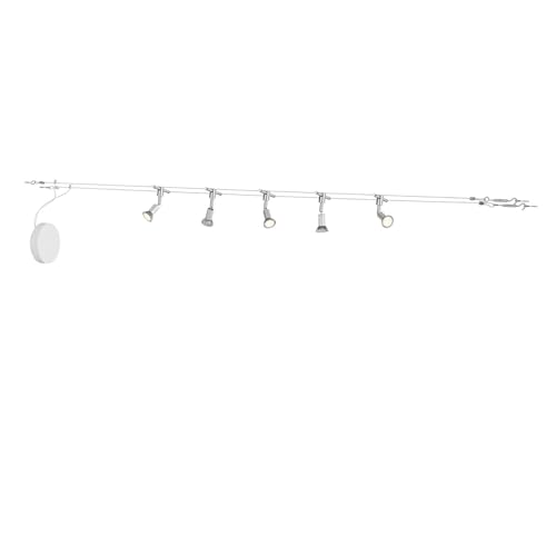 Lindby Seilsystem Leuchte 'Rope' (Modern) in Chrom u.a. für Wohnzimmer & Esszimmer (5 flammig, GU5.3 / MR16) - Seilleuchte, Hängeleuchte, Deckenleuchte, Wohnzimmerlampe von Lampenwelt
