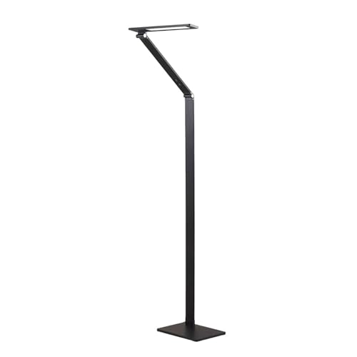 Lucande LED Stehlampe 'Salome' dimmbar (Modern) in Schwarz aus Aluminium u.a. für Arbeitszimmer & Büro (1 flammig,) - LED-Stehleuchte, Floor Lamp, Standleuchte, Wohnzimmerlampe, Arbeitszimmerleuchte von Lampenwelt