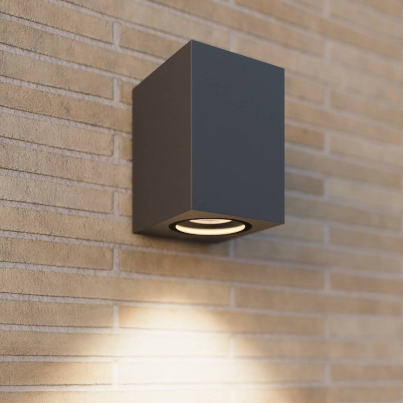 Lucande Außenwandleuchte Xava, Downlight, anthrazit, GU10 von LUCANDE