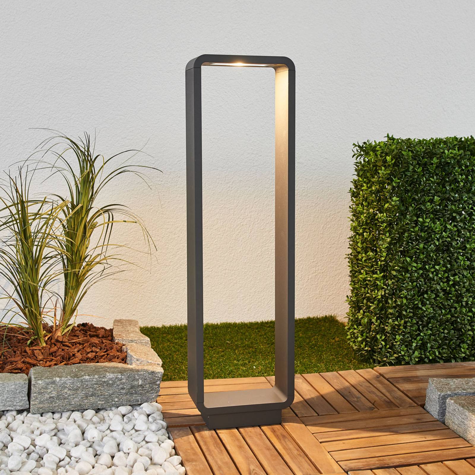 Lucande LED-Wegeleuchte Ninon, 80 cm, anthrazit, Metall von LUCANDE