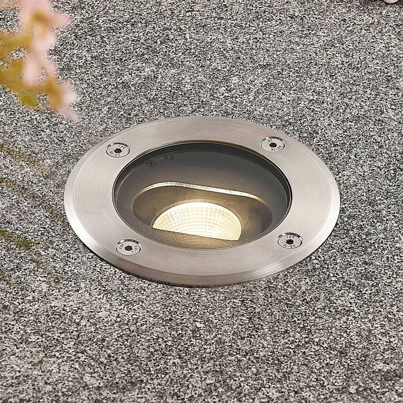 Runde LED-Bodeneinbauleuchte Doris, Edelstahl von LUCANDE