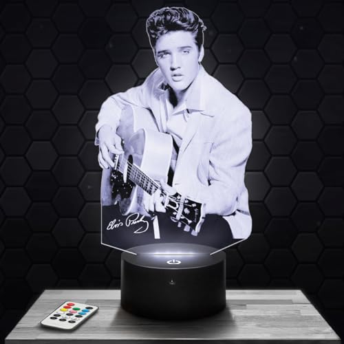 Nachttischlampe - Touch-Nachtlicht Elvis.P 3D-LED-Lampe Illusion, Geschenkidee Weihnachten Geburtstag Junge und Mädchen Nachttischlampe Kinder- oder Erwachsenenzimmer TOP von Lampephoto.fr