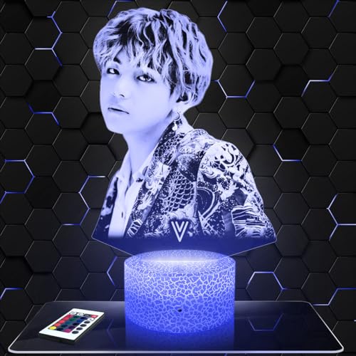 Lampe V B deko Zimmer Mädchen Lampe 3D V Bobjekt k-pop Korea Koreanischer Pop Geschenk gedämpftes Licht Nachtlicht deko Büro. Eigenartig Geschenk Weihnachten Teenager TOP von Lampephoto.fr