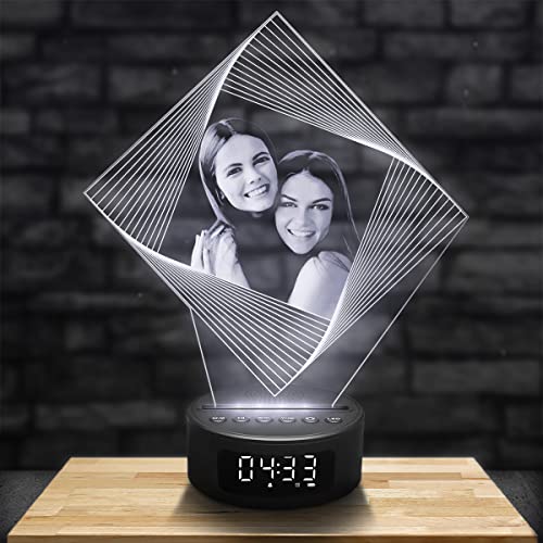 Lampephoto.fr - Personalisierte LED fotolamp Wecker und Bluetooth-Lautspreche. Geschenke für männer. Vatertag geschenk. Foto Lampe personalisiert Vatertagsgeschenk. Vater geschenke für papa von Lampephoto.fr