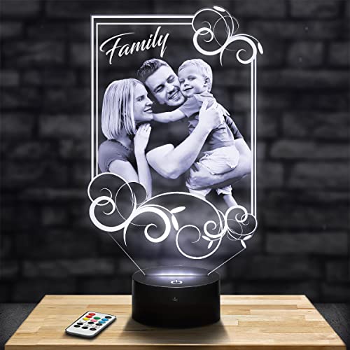 Lampephoto.fr - Personalisierte LED fotolamp mit Foto und Text. Geschenke für männer. Vatertag geschenk. Foto Lampe personalisiert Vatertagsgeschenk. 3D lampe mit Bild. Vater geschenke für papa von Lampephoto.fr