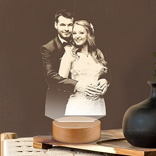 Lampephoto.fr - Personalisierte lampe mit foto und text durch Lasergravur. Geburtstagsgeschenk fotolampe Geschenkidee für weihnachten. Geschenk für Mann und Frau. 3D lampe mit Bild. Fotogeschenk von Lampephoto.fr