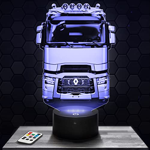 Nachttischlampe - Touch-Nachtlicht Lastkraftwagen Truck 3D-LED-Lampe Illusion, Geschenkidee Weihnachten Geburtstag Junge und Mädchen Nachttischlampe Kinder- oder Erwachsenenzimmer TOP von Lampephoto.fr