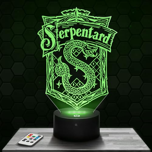 Nachttischlampe - Touch-Nachtlicht H.Potter Serpentard 3D-LED-Lampe Illusion, Geschenkidee Weihnachten Geburtstag Junge und Mädchen Nachttischlampe Kinder- oder Erwachsenenzimmer von Lampephoto.fr