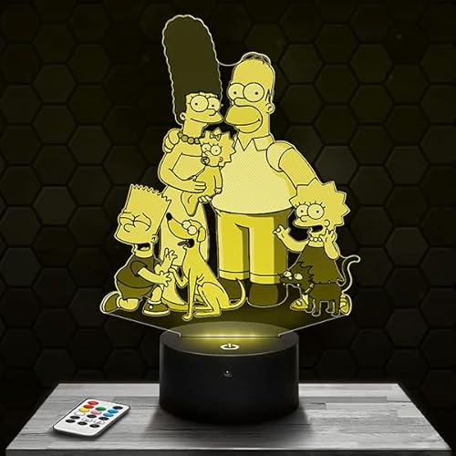 Nachttischlampe - Touch-Nachtlicht Simpsons 3D-LED-Lampe Illusion, Geschenkidee Weihnachten Geburtstag Junge und Mädchen Nachttischlampe Kinder- oder Erwachsenenzimmer TOP von Lampephoto.fr