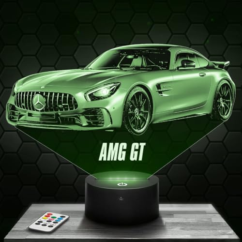 Nachttischlampe - Touch-Nachtlicht Auto Supercar AMG GT 3D-LED-Lampe Illusion, Geschenkidee Weihnachten Geburtstag Junge und Mädchen Nachttischlampe Kinder- oder Erwachsenenzimmer TOP von Lampephoto.fr