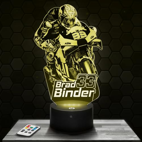 Nachttischlampe - Touch-Nachtlicht Moto GP Brad.B 3D-LED-Lampe Illusion, Geschenkidee Weihnachten Geburtstag Junge und Mädchen Nachttischlampe Kinder- oder Erwachsenenzimmer von Lampephoto.fr