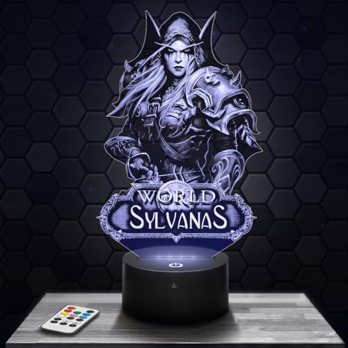 Nachttischlampe - Touch-Nachtlicht WOW Sylvanas 3D-LED-Lampe Illusion, Geschenkidee Weihnachten Geburtstag Junge und Mädchen Nachttischlampe Kinder- oder Erwachsenenzimmer TOP von Lampephoto.fr