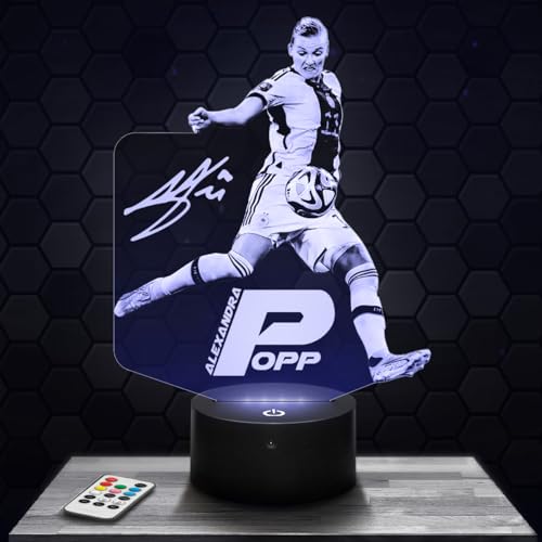 Nachttischlampe A. Popp Fußballspielerin Frankreich, Geschenkidee Dekoration Fußball Schreibtischlampe Wohnzimmer Idee Weihnachten für Fans von A. Popp Fußballspielerin Frankreich. von Lampephoto.fr