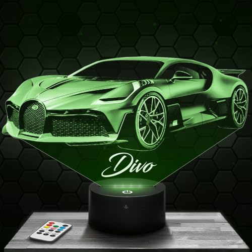 Nachttischlampe Auto Buga Divo deko Supercar Tuning. Geschenkidee Mann objekt Auto Buga Divo Nachtlicht Erwachsene deko Zimmer. Weihnachten von Lampephoto.fr