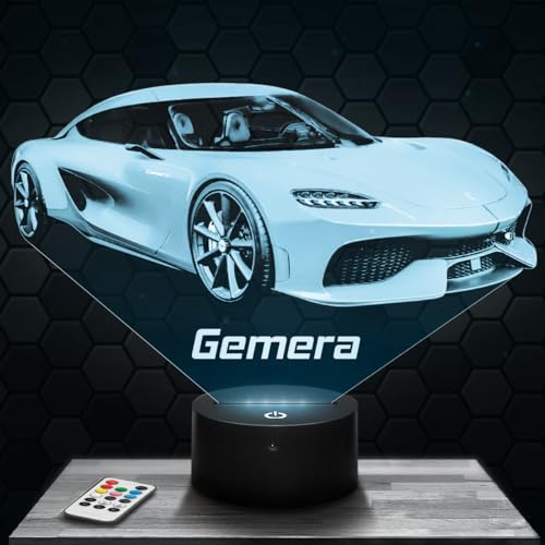 Nachttischlampe Auto Gemera K deko Supercar Tuning. Geschenkidee Mann objekt Auto Gemera K Nachtlicht Erwachsene deko Zimmer. Weihnachten von Lampephoto.fr