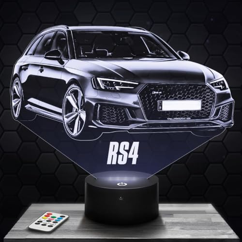 Nachttischlampe Auto RS4 Miniatur-Sammlungsdekoration, Geschenkidee für Männer Auto RS4 Nachtlicht Erwachsenen Schlafzimmer Deko, originelle Geschenk Weihnachtenidee für Auto-Fans. von Lampephoto.fr