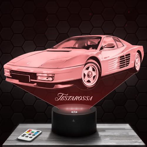 Nachttischlampe Auto Testarossa F deko Supercar Sport Fahrzeug Luxus Tuning. Geschenkidee Mann objekt Auto Testarossa F Nachtlicht Erwachsene deko Zimmer. Weihnachten von Lampephoto.fr