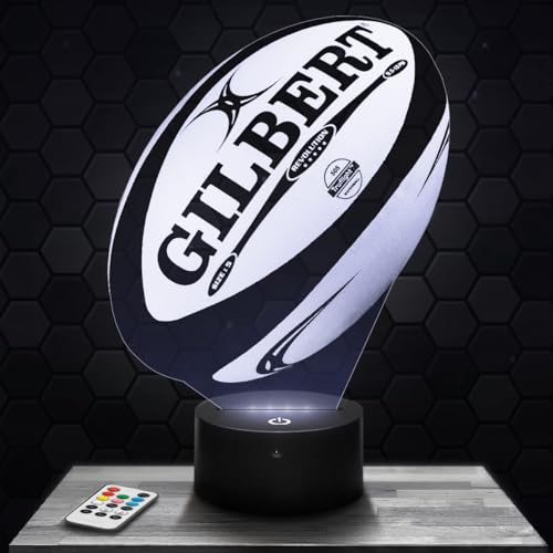 Nachttischlampe Ball Rugby G deko Rugbyspieler. Geschenkidee Mann objekt Ball Rugby G Nachtlicht Erwachsene deko Zimmer. Weihnachten TOP von Lampephoto.fr