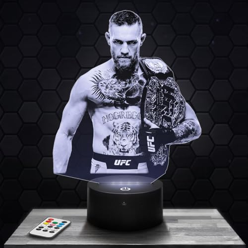 Nachttischlampe C. McGregor The Notorious MMA deko Freie Kampfkünste. Geschenkidee Mann objekt C. McGregor The Notorious MMA Nachtlicht Erwachsene deko Zimmer. Weihnachten von Lampephoto.fr