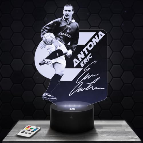 Nachttischlampe E. Cantona Fußball deko Fußballer. Geschenkidee Mann objekt E.Cantona Fußball Nachtlicht Erwachsene deko Zimmer. Weihnachten von Lampephoto.fr