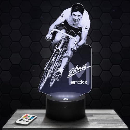 Nachttischlampe E. Merckx Radsport deko Fahrrad Radfahrer. Geschenkidee Mann objekt E. Merckx Radsport Nachtlicht Erwachsene deko Zimmer. Weihnachten von Lampephoto.fr