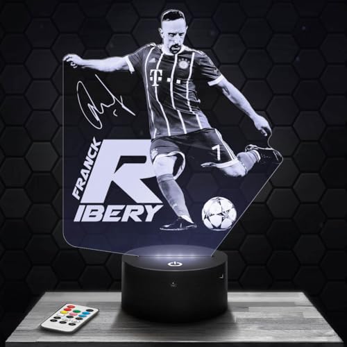 Nachttischlampe F. Ribery Fußball deko Fußballer. Geschenkidee Mann objekt F.Ribery Fußball Nachtlicht Erwachsene deko Zimmer. Weihnachten von Lampephoto.fr