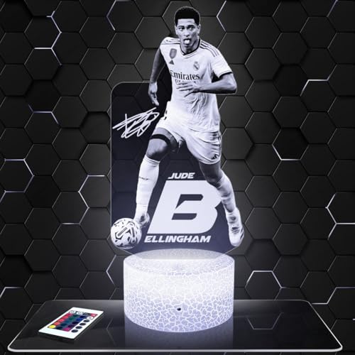 Lampephoto.fr Nachttischlampe J.Belligham Fußball deko Fußballer. Geschenkidee Mann objekt J.Bellighan Fußball Nachtlicht Erwachsene deko Zimmer. TOP von Lampephoto.fr