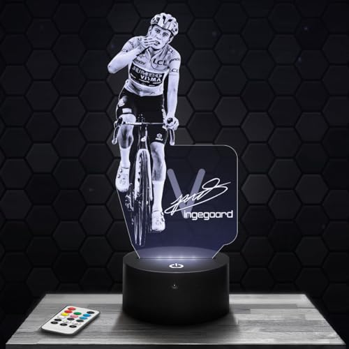 Nachttischlampe J.Vingegaard Radsport deko Fahrrad Radfahrer. Geschenkidee Mann objekt J.Vingegaard Radsport Nachtlicht Erwachsene deko Zimmer. Weihnachten von Lampephoto.fr