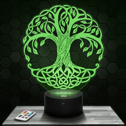 Nachttischlampe Lebensbaum deko Meditation Zen Glücksbringer. Geschenkidee Mann Frau objekt Lebensbaum Nachtlicht Erwachsene deko Zimmer. Weihnachten von Lampephoto.fr