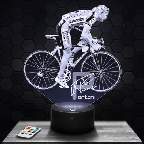 Nachttischlampe M. Pantani Radsport deko Fahrrad Radfahrer. Geschenkidee Mann objekt M. Pantani Radsport Nachtlicht Erwachsene deko Zimmer. Weihnachten von Lampephoto.fr