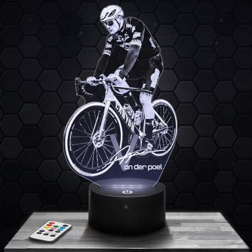 Lampephoto.fr Nachttischlampe M. Van der Poel Radsport deko Fahrrad Radfahrer. Geschenkidee Mann objekt M.Van der Poel Radsport Nachtlicht Erwachsene deko Zimmer. Weihnachten TOP von Lampephoto.fr
