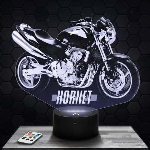 Nachttischlampe Motorrad Hornet H deko Biker. Geschenkidee Mann objekt Motorrad Hornet H Nachtlicht Erwachsene deko Zimmer. Weihnachten von Lampephoto.fr
