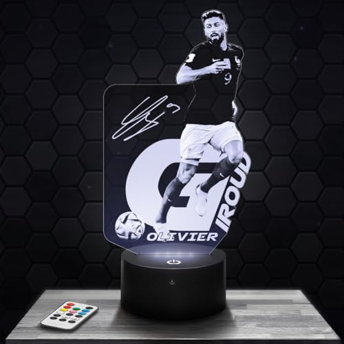 Nachttischlampe O.Giroud Fußball deko Fußballer. Geschenkidee Mann objekt O.Giroud Fußball Nachtlicht Erwachsene deko Zimmer. Weihnachten von Lampephoto.fr