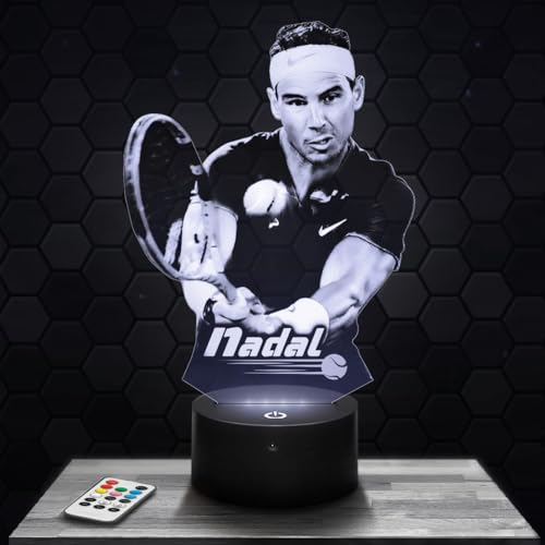 Nachttischlampe R. Nadal R.Garros Wimbledon Tennis, Geschenkidee Dekoration Tennis Schreibtischlampe Wohnzimmer Idee Weihnachten für Fans von R. Nadal R.Garros Wimbledon Tennis. TOP von Lampephoto.fr