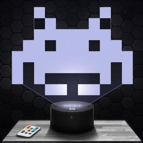 Nachttischlampe S Invaders Dekoration Jungenzimmer Gaming Gamer Videospiele Geschenkidee S Invaders Geschenkidee Stimmungslicht Nachttischlampe Schreibtischlampe Geschenkidee Teenager Original von Lampephoto.fr