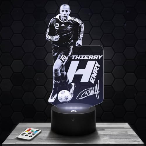 Nachttischlampe T. Henry Fußball deko Fußballer. Geschenkidee Mann objekt T.Henry Fußball Nachtlicht Erwachsene deko Zimmer. Weihnachten von Lampephoto.fr