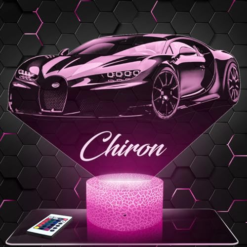 Nachttischlampe - Touch-Nachtlicht Auto Supercar Chiron Super Sport300+ 3D-LED-Lampe Illusion, Geschenkidee Weihnachten Geburtstag Junge und Mädchen Nachttischlampe Kinder- oder Erwachsenenzimmer TOP von Lampephoto.fr