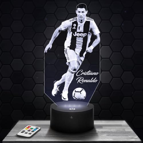 Nachttischlampe - Touch-Nachtlicht Ronaldo Joueur de foot Sport 3D-LED-Lampe Illusion, Geschenkidee Weihnachten Geburtstag Junge und Mädchen Nachttischlampe Kinder- oder Erwachsenenzimmer von Lampephoto.fr