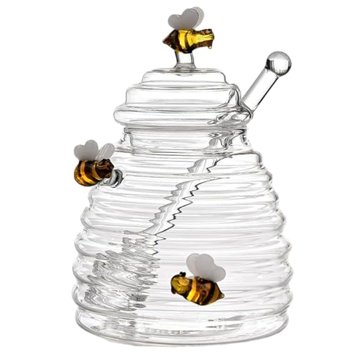 1Set Honey Jar mit Dipper 500 ml transparent niedliche Bienendesign -Deckelabdeckung zur Aufbewahrung von Honigsirup 1Set Honey Jar mit Dipper 500 ml transparent niedliche Bienendesign -Deckelabdeckung zur Aufbewahrung von Honigsirup von Lamppdcor