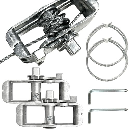 2 Set Shade Sail Hardware Kit, rostfeste Segelschattenhardware mit Spannerdrahtseil sechseckiger Schraubenschlüssel für Pflanzenschnur leichte Stoff im Freien von Lamppdcor