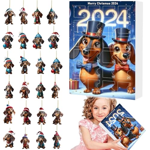 24 -Tage -Weihnachts -Adventskalender 2024, Hundeanhänger Acryl Countdown -Kalender für Kindergeschenke 24 -Tage -Weihnachts -Adventskalender 2024, Hundeanhänger Acryl Countdown -Kalender für Kindergeschenke von Lamppdcor