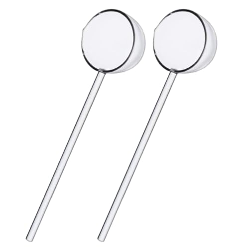 2pcs 10 Zoll Glaslöffel, hitzebeständige klare lange Griffsuppe für Getränke Desserts Suppen von Lamppdcor
