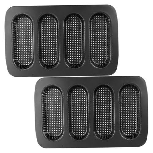 2pcs Hot Dog Bun Pan 4 Hohlraum Kohlenstoffstahl Nicht -Lick Perforated Baguettes Brotpfanne zum Backen 2pcs Hot Dog Bun Pan 4 Hohlraum Kohlenstoffstahl Nicht -Lick Perforated Baguettes Brotpfanne zum Backen von Lamppdcor