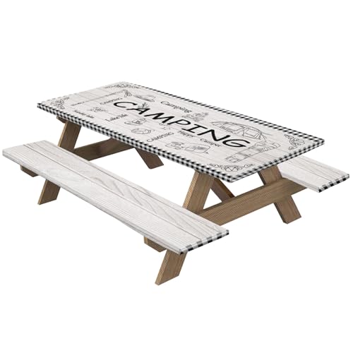 3PCS -Picknicktischabdeckung mit Bankabdeckungen 72 x 30 Zoll wasserdicht ölbeständige winddichte elastische Tischdecke Rechtecktabellen 3PCS -Picknicktischabdeckung mit Bankabdeckungen 72 x 30 Zoll wasserdicht ölbeständige winddichte elastische Tischdecke Rechtecktabellen von Lamppdcor