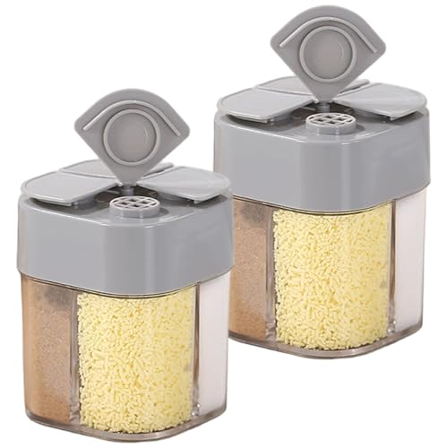 Lamppdcor 2pcs 4-in-1-Gewürzbehälter, klarer staubsicherer Spender für Heimreisecamping von Lamppdcor