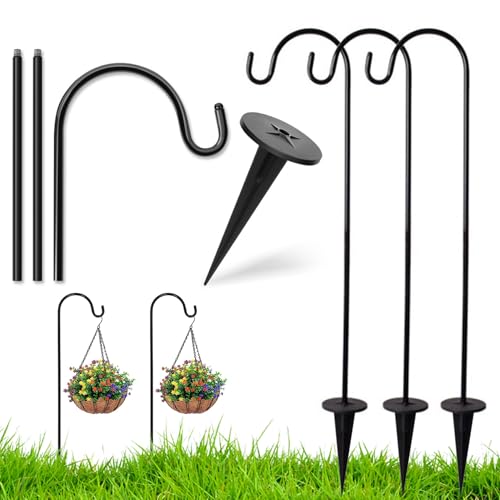 Lamppdcor 4pcs 29 -Zoll verstellbare Eisenschäferhaken für Hänge im Freien Laternen -Hummiingbird -Feederpflanze von Lamppdcor
