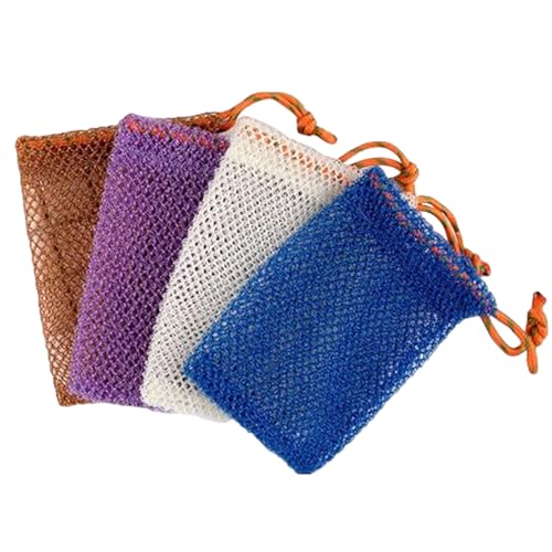 Lamppdcor 4pcs Seifenretter, Seifenbeutel 3,9 x 5,5 Peeling Seifenschonerbeutel mit zurückverwendbarer Nylon -Mesh -Stange -Seifenbeutel -Körperreinigungswerkzeug für Bad und Dusche von Lamppdcor
