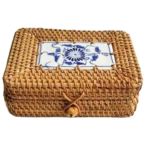 Lamppdcor 7x5x2 -Zoll Rattan -Aufbewahrungskorb mit Deckel, Mehrzweck -Dekorative Wicker Box, Boho Regal Decor für Desktop Home Organizer Lamppdcor 7x5x2 -Zoll Rattan -Aufbewahrungskorb mit Deckel, Mehrzweck -Dekorative Wicker Box, Boho Regal Decor für Desktop Home Organizer von Lamppdcor