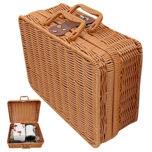Lamppdcor Mini -Picknickkorb Kleiner Picknickkorb mit Deckel, 8,7x6.3x3.9 Rattan -Weben -Picknickkorb, Plastikmorb mit Griff, Picknickkorb mit Lederbandschlos Lamppdcor Mini -Picknickkorb Kleiner Picknickkorb mit Deckel, 8,7x6.3x3.9 Rattan -Weben -Picknickkorb, Plastikmorb mit Griff, Picknickkorb mit Lederbandschlos von Lamppdcor