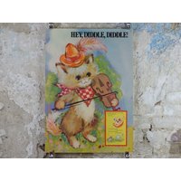 1970Er Jahre Hey Diddle Kinderzimmer Poster, Vintage Rhyme, Von Rustcraft Grußkarten, Wandkunst Dekor von Lampposted